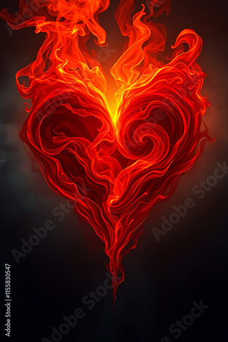 Purple abstract heart Glowing heart-shaped nebula in outer space emotion, valentine's day holiday