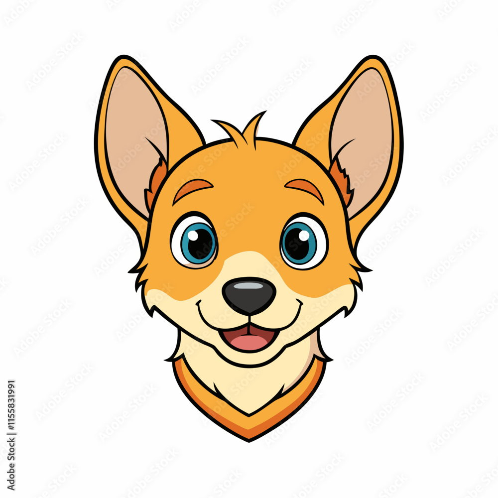 Out line vector cute Dog head cartoon illustration