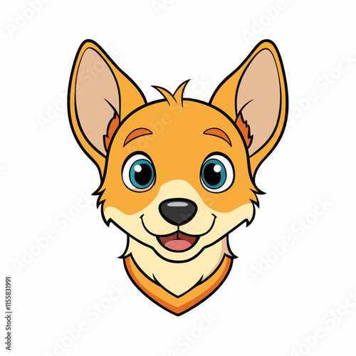Out line vector cute Dog head cartoon illustration