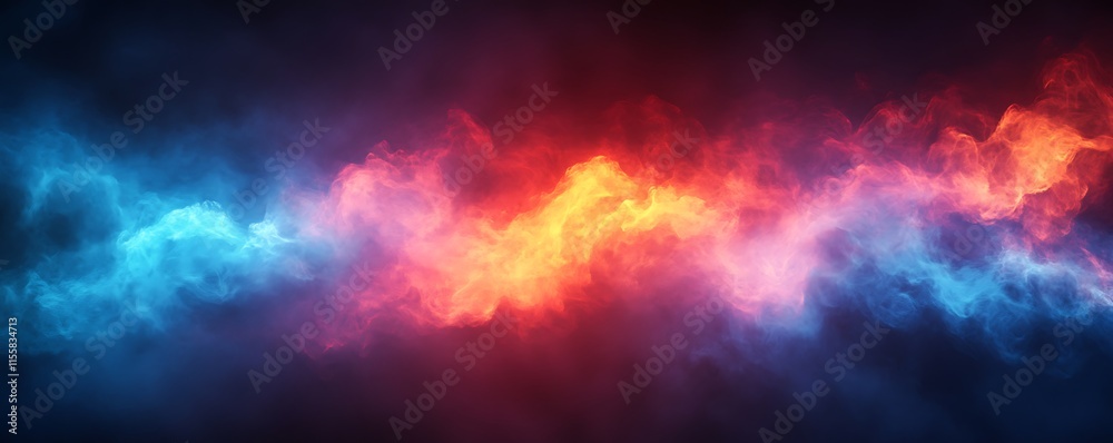 Vivid gradient from fiery red to electric blue, glowing and blending seamlessly on a dark background. Vivid gradient from fiery red to electric blue, glowing and blending seamlessly on a dark background.
