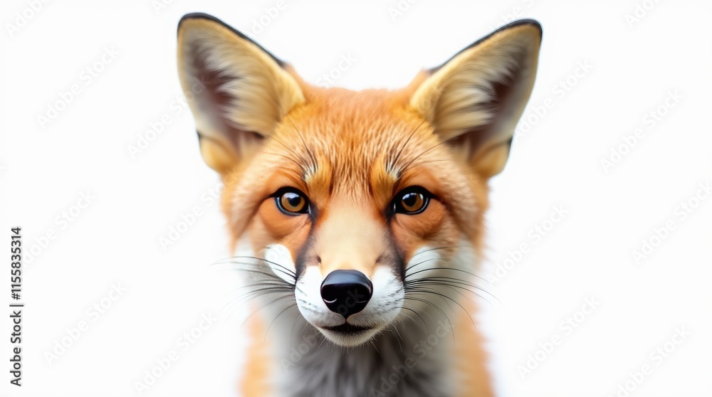 Fototapeta premium Detailed Close-up Portrait of a Fox