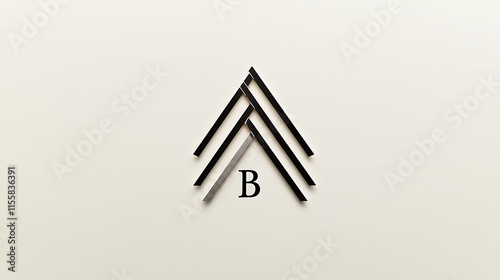 Create a sophisticated, intertwined monogram of 'A' and 'B' with sharp, precise lines