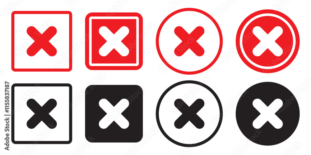 check mark icon button set. check box icon with right and wrong buttons and yes or no checkmark icons in green tick box and red cross. vector illustration check mark icon button set. check box icon with right and wrong buttons and yes or no checkmark icons in green tick box and red cross. vector illustration