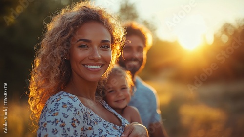 Friends enjoying a joyful moment outdoors during golden hour in nature