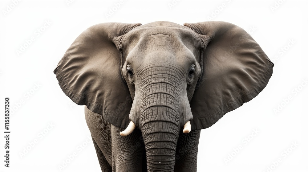 Obraz premium Detailed Close-up Portrait of an Elephant