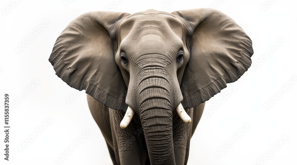 Obraz premium Detailed Close-Up Portrait of an Elephant