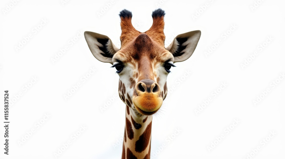 Naklejka premium Close-Up Portrait of a Giraffe