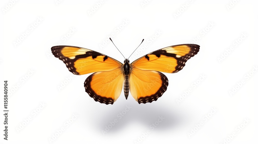 Naklejka premium Butterfly with Spread Wings on White Background