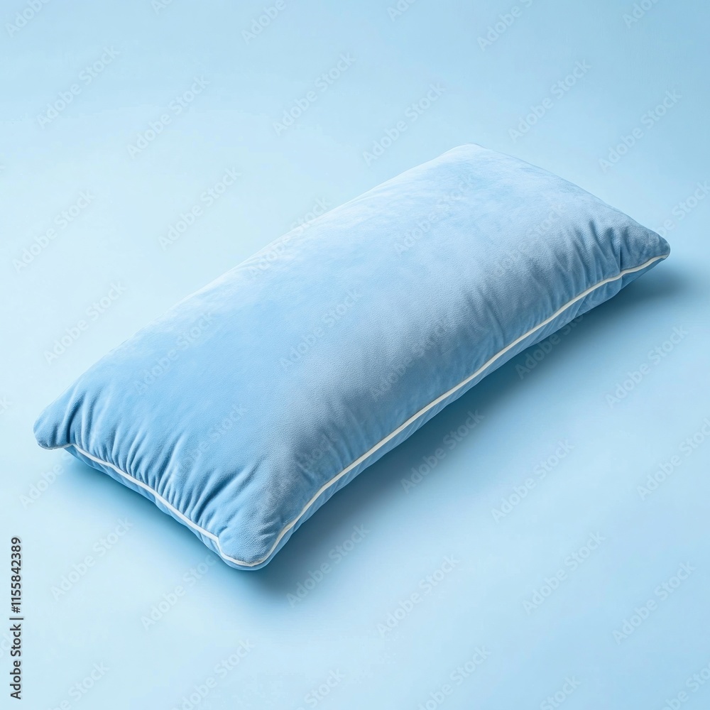 Soft light blue velvet rectangular pillow. Soft light blue velvet rectangular pillow.