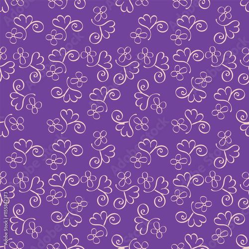 Cute hand drawn floral seamless pattern background