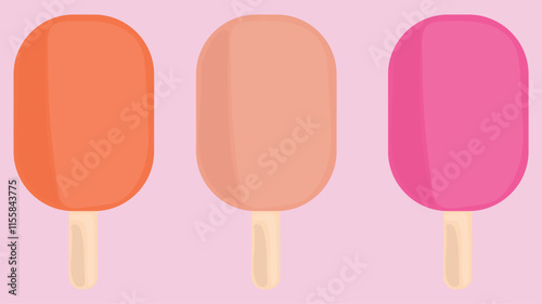 ice cream in three different flavors
