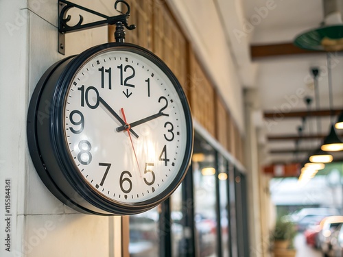 large clock on the railway station platform photo