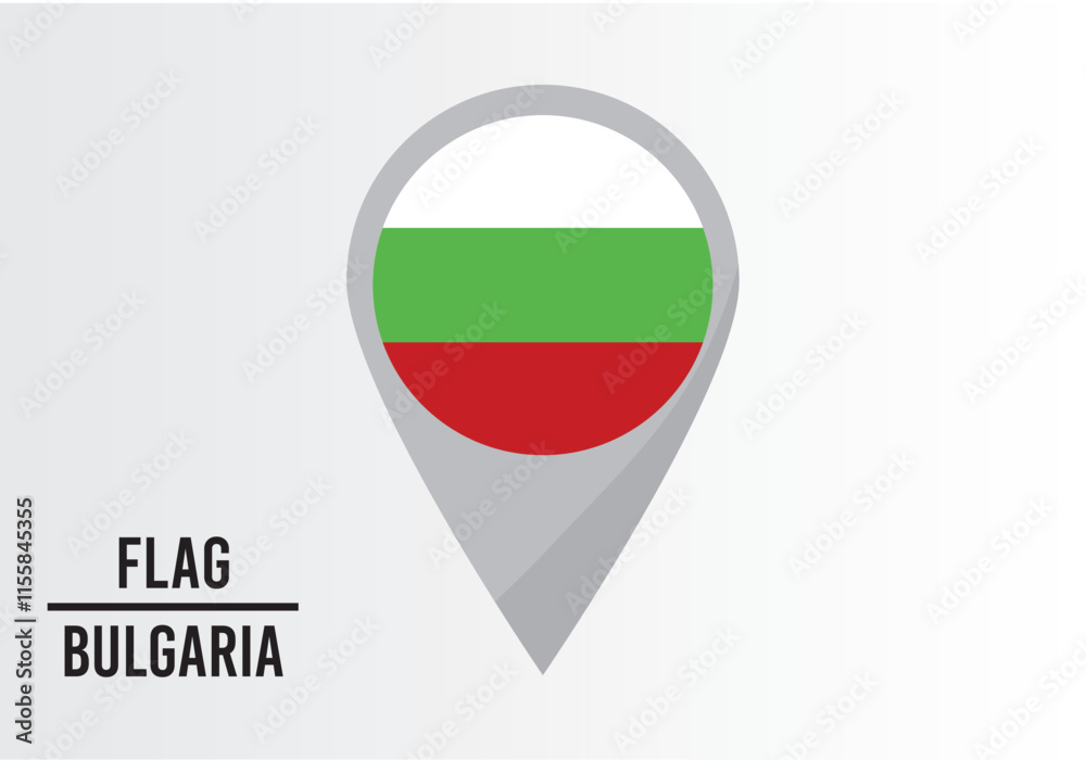 Bulgarıa Flag on Location Pin. vector illustration Bulgarıa Flag on Location Pin. vector illustration