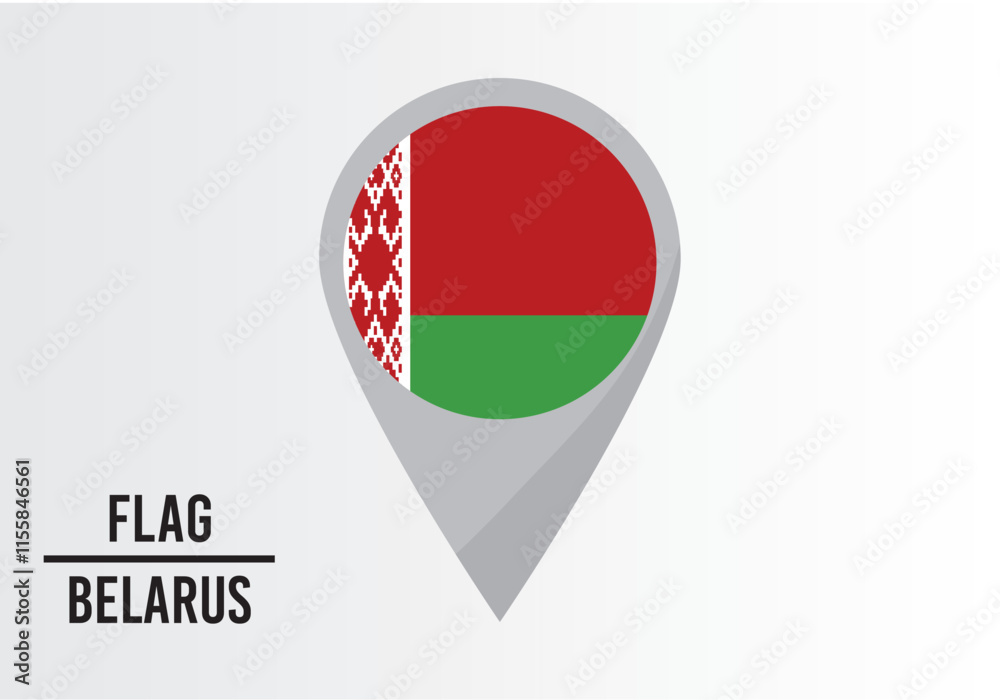 Belarus Flag on Location Pin. vector illustration Belarus Flag on Location Pin. vector illustration