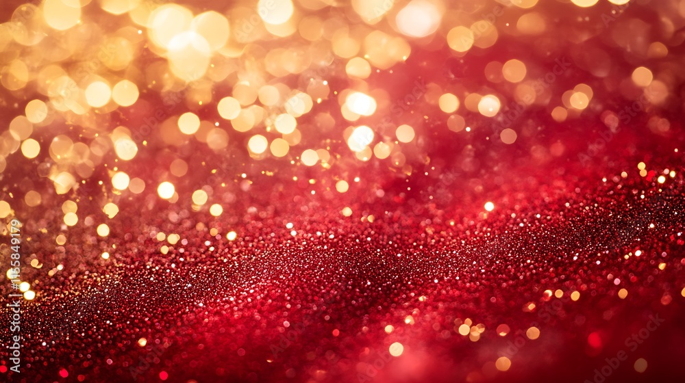 Design a vibrant holiday-themed background featuring red and gold festival sand powder and sprinkles Design a vibrant holiday-themed background featuring red and gold festival sand powder and sprinkles