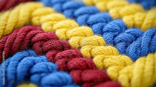 Close-up of colorful woven textile.