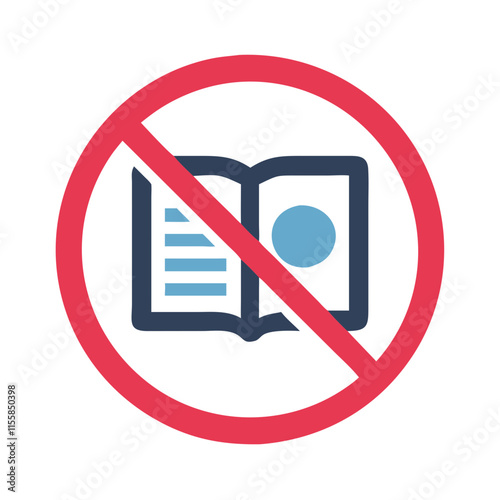 forbidden sign with book icon design