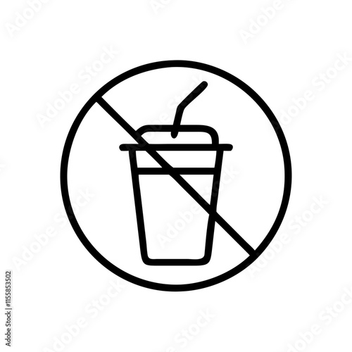 forbidden sign with beverage icon design