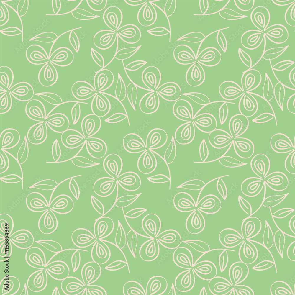 Cute hand drawn floral seamless pattern background Cute hand drawn floral seamless pattern background