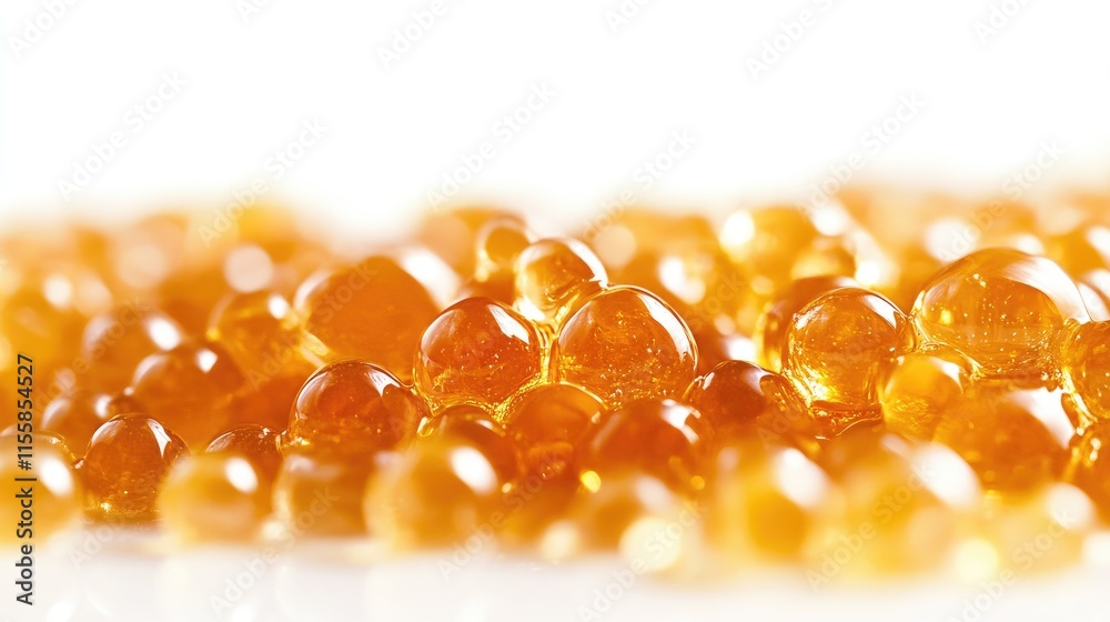 Fresh Honey Gel with Silky Texture on White Background Perfect for Beauty or Food Product Advertising and Copy Space Usage Fresh Honey Gel with Silky Texture on White Background Perfect for Beauty or Food Product Advertising and Copy Space Usage