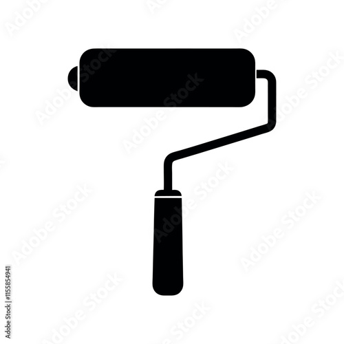 Paint Roller silhouette vector icon design