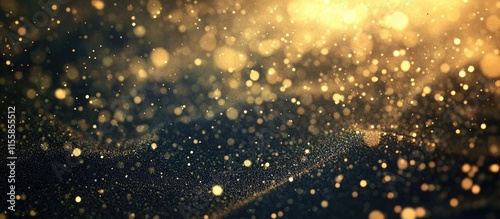 Golden particles wave texture with empty space for text ideal for luxury or festive backgrounds and creative design projects.