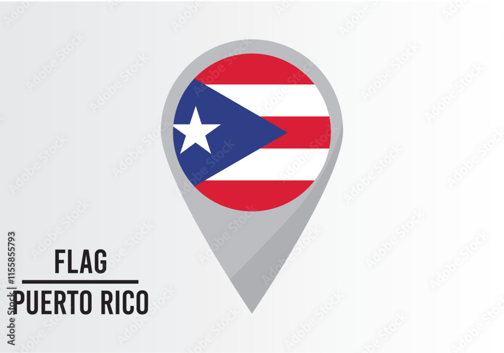 Puerto Rıco Flag on Location Pin. vector illustration Puerto Rıco Flag on Location Pin. vector illustration