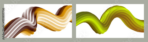 Abstract volumetric background. Cords. set of two illustrations. Toothpaste in a tube. Minimalism. Creative modern background. Cover design, wallpaper, background. eps vector.