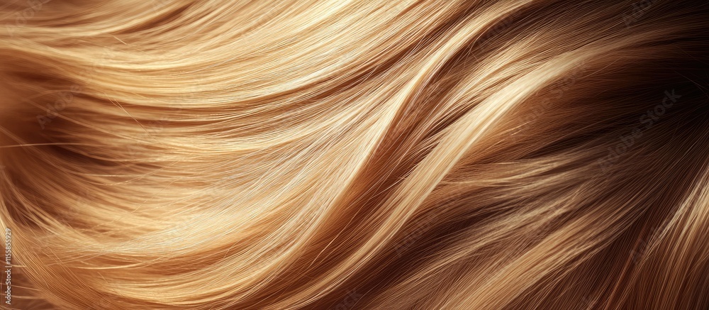 Close up of vibrant shiny blonde hair flowing gracefully with ample space for text overlay in a bright background Close up of vibrant shiny blonde hair flowing gracefully with ample space for text overlay in a bright background
