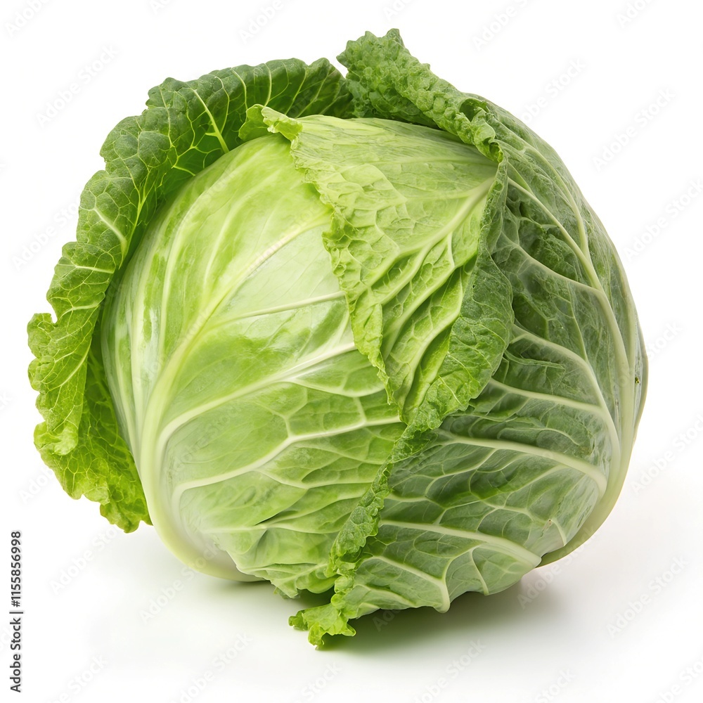 Fototapeta premium Fresh ripe cabbage vegetable isolated on a white background 
