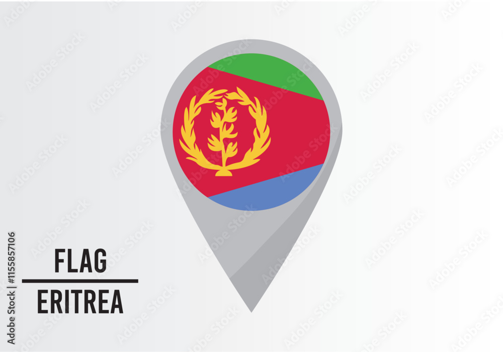 Erıtrea Flag on Location Pin. vector illustration Erıtrea Flag on Location Pin. vector illustration