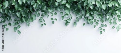 Wallpaper Mural 3D Illustration of Lush Green Leaves on White Background with Blank Space for Text Ideal for Nature and Wellness Themes Torontodigital.ca