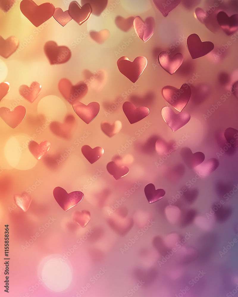 Vibrant floating red hearts on a warm gradient background for Valentine's Day and romantic themes Vibrant floating red hearts on a warm gradient background for Valentine's Day and romantic themes