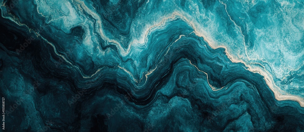 Aerial view of dark teal blue rippling water with gentle waves and negative space for text overlay or graphic design projects