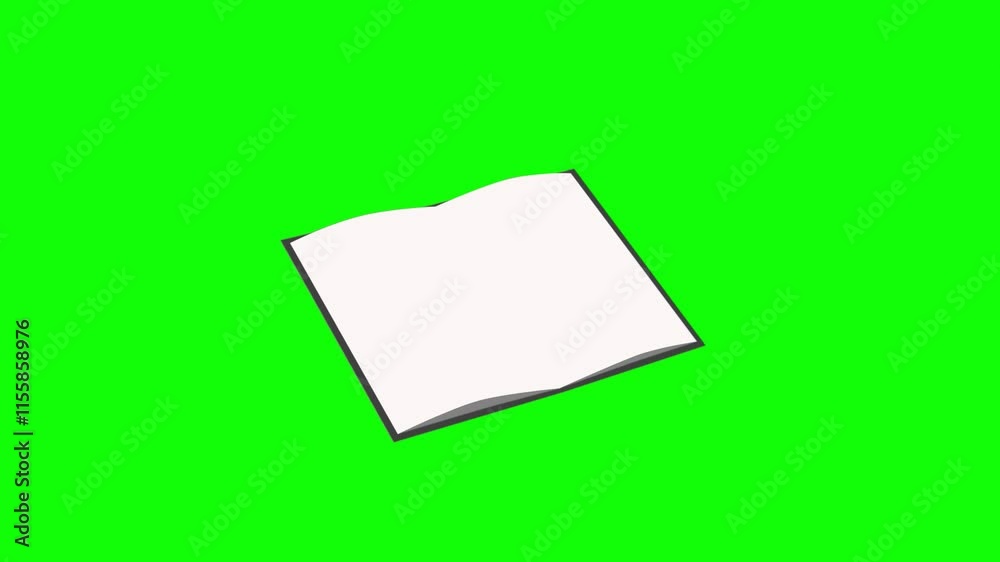 Open book icon on green screen animation (Chroma key) Open book icon on green screen animation (Chroma key)