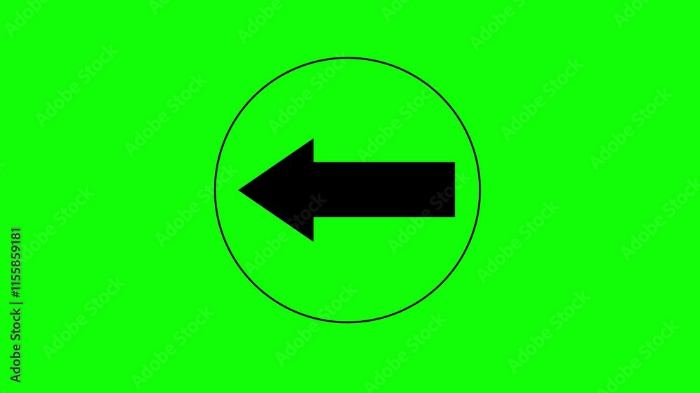 Arrows pointing to the left icon on green screen animation (Chroma key) Arrows pointing to the left icon on green screen animation (Chroma key)