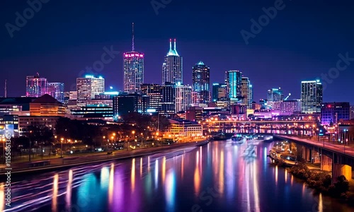 Nashville Skyline at Night: A Vibrant Metropolis Illuminated