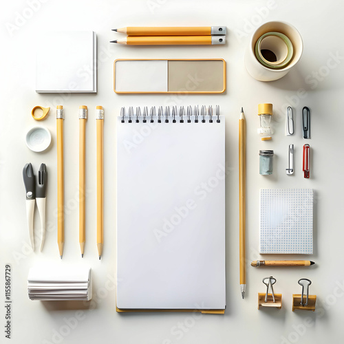 A neatly arranged stationary setup