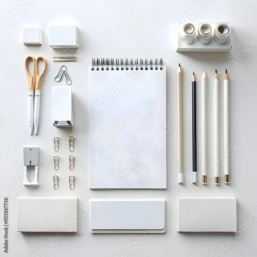A neatly arranged stationary setup