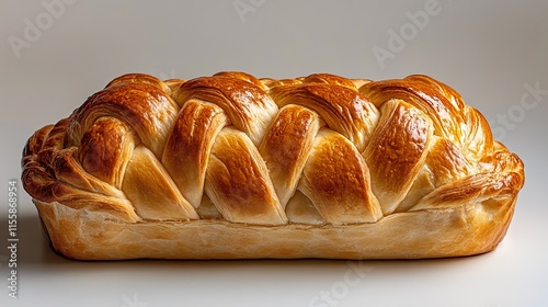 Golden Braided Loaf of Bread: A Delightful Culinary Creation photo