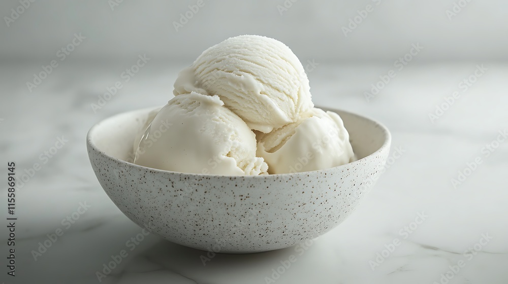 Generate a visually appealing image of vegan creamy coconut sorbet ice cream in a bowl Generate a visually appealing image of vegan creamy coconut sorbet ice cream in a bowl