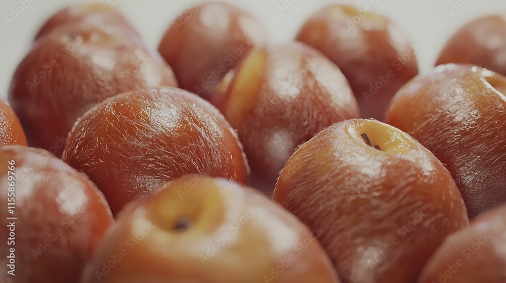 Obraz premium A close up of a bunch of apples with a shiny, waxed surface