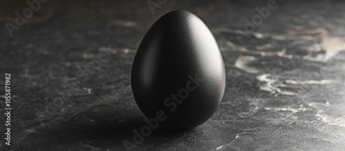 Black Egg Representing Integrity and Modern Elegance Ideal for Organic Agriculture Promotional Use with Space for Custom Text photo