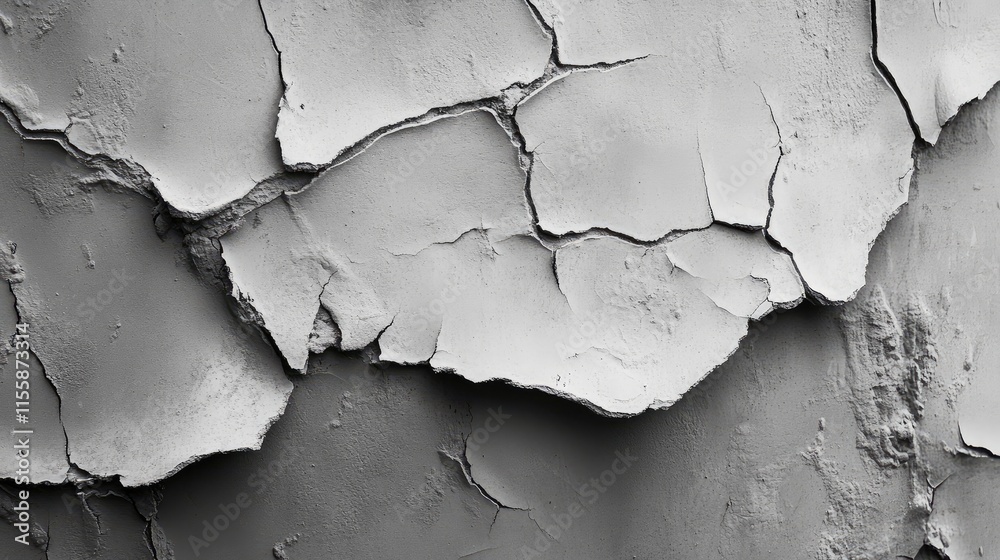 Obraz premium Monochrome grayscale distressed skin patch with bumpy texture and ample copyspace for text placement in aesthetic design and art projects