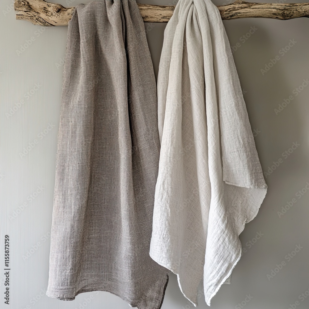 Elegant Linen Fabric Textures: Neutral Colors and Soft Drape