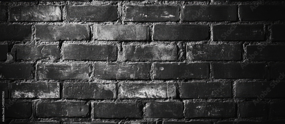 Fototapeta premium Dark gray vintage brick wall studio background with empty space for text or product placement in creative design projects