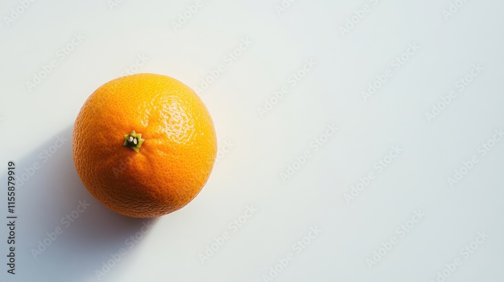 Fresh Orange on White Background with Copy Space for Text Healthy Food Concept Perfect for Nutrition or Organic Product Advertisements