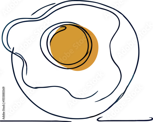 Elegant Egg Omelet Line Art Simple Minimalist Design