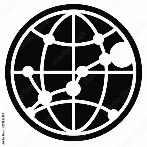 Globe Network Silhouette Vector