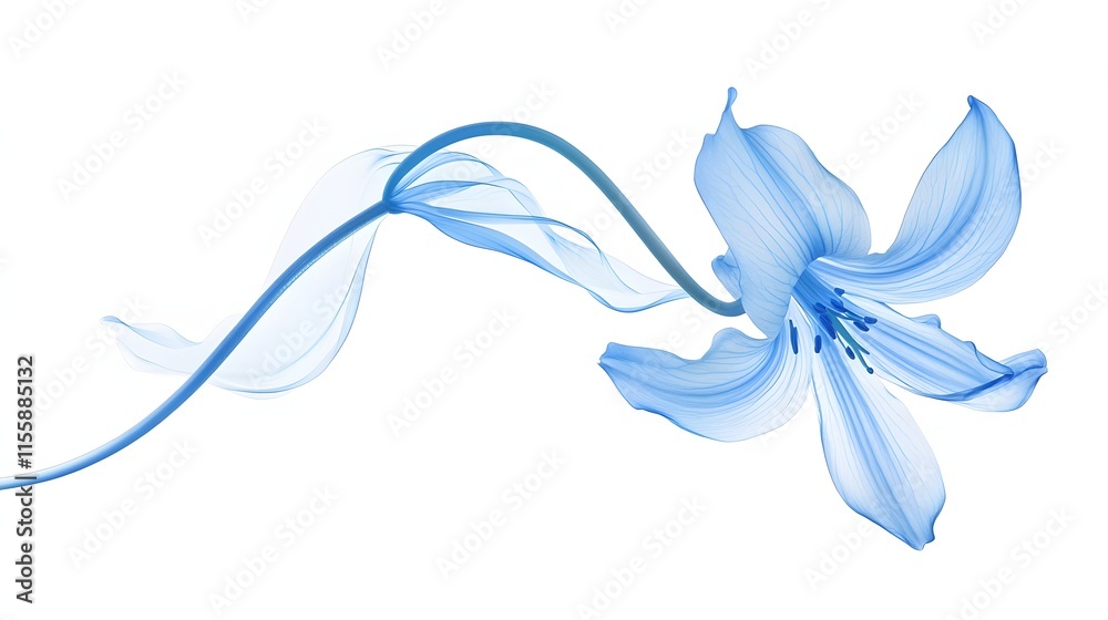 A Single Blue Flower with Flowing Petals A Single Blue Flower with Flowing Petals